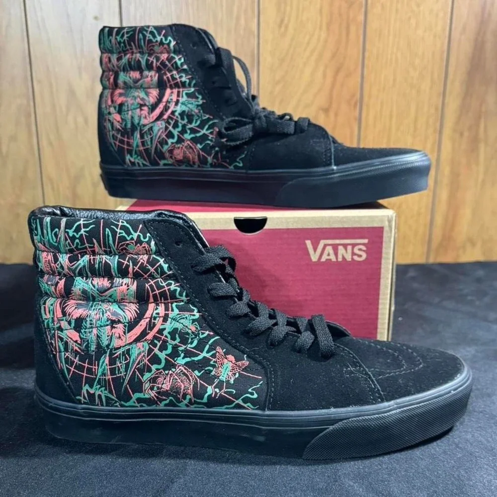 Halloween Black and green Vans Sk8-Hi high top sneakers Size 10 Womens